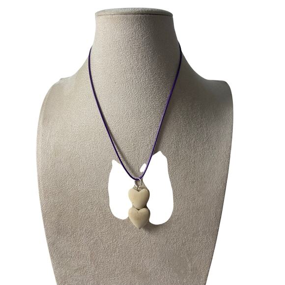 Handmade Wood Heart Pendant Necklace Eco-Friendly Jewelry - Picture 2 of 3